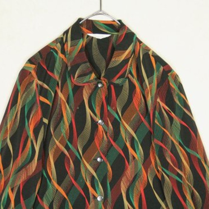 spiral color line pattern shirt | Vintage.City 古着屋、古着コーデ情報を発信