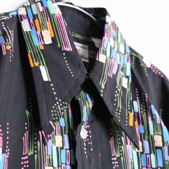 70's brack stylish design vintage shirt | Vintage.City 古着屋、古着コーデ情報を発信