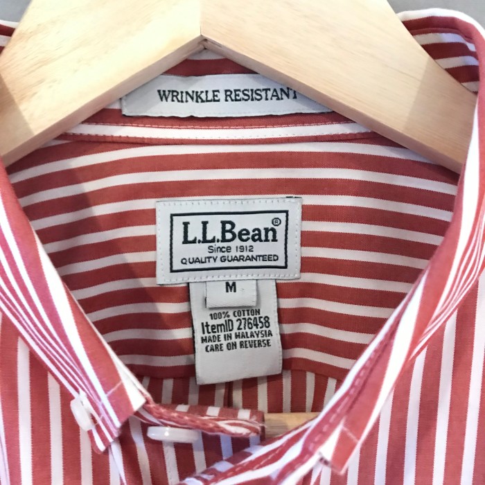 L.L.Bean エルエルビーン ストライプ BDシャツ ボタンダウン 赤 × 白 レッド ホワイト メンズ Mサイズ | Vintage.City 빈티지숍, 빈티지 코디 정보