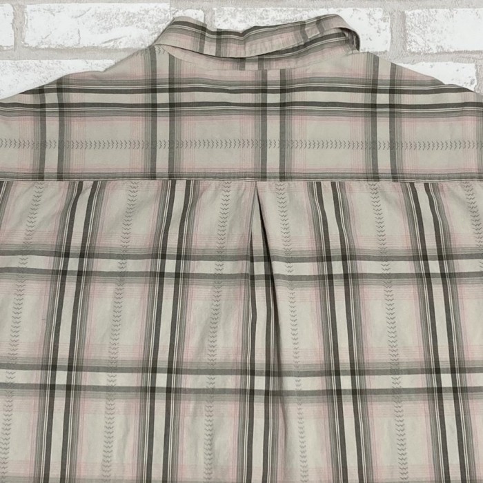 Wrangler（ラングラー）　ベージュカラーチェック半袖Yシャツ・ワイシャツ　 | Vintage.City 빈티지숍, 빈티지 코디 정보