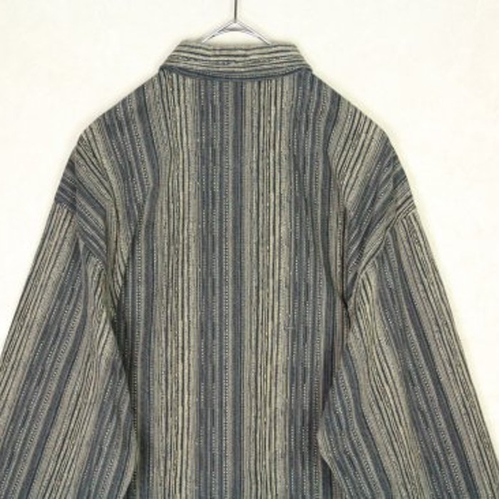 wood taste stripe pattern shirt | Vintage.City 빈티지숍, 빈티지 코디 정보