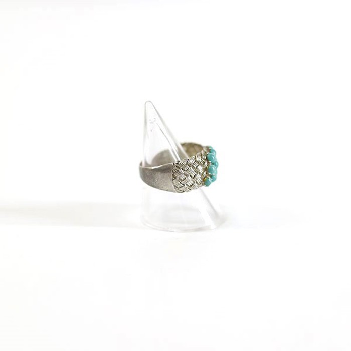 Silver Turquoise Knitting Silver Ring#17 | Vintage.City 빈티지숍, 빈티지 코디 정보