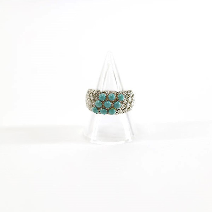 Silver Turquoise Knitting Silver Ring#17 | Vintage.City 빈티지숍, 빈티지 코디 정보