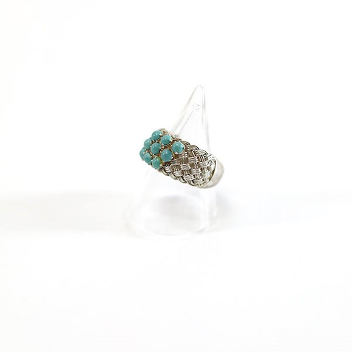 Silver Turquoise Knitting Silver Ring#17 | Vintage.City Vintage Shops, Vintage Fashion Trends