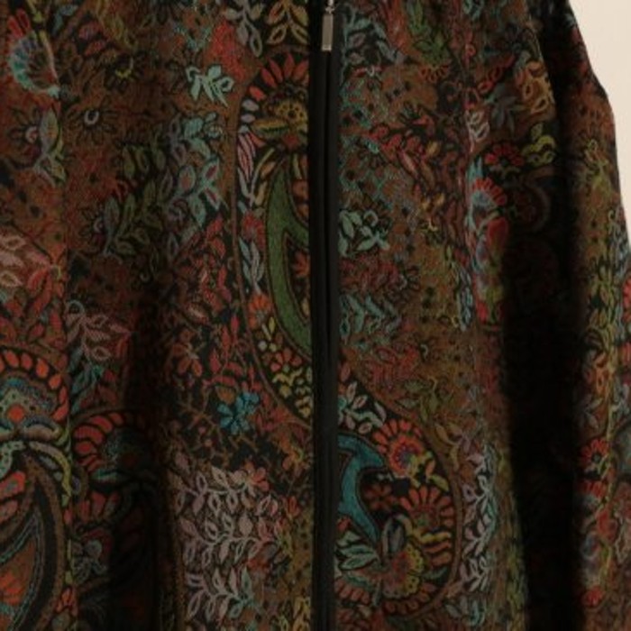 stand collar flower design zip up jacket | Vintage.City Vintage Shops, Vintage Fashion Trends