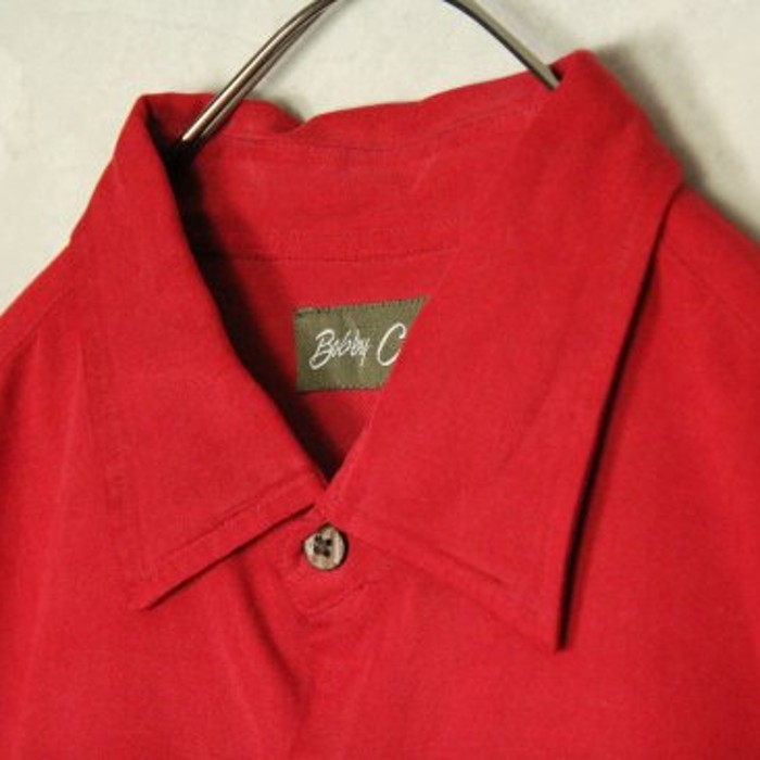 flower embroidery line red shirt | Vintage.City 古着屋、古着コーデ情報を発信