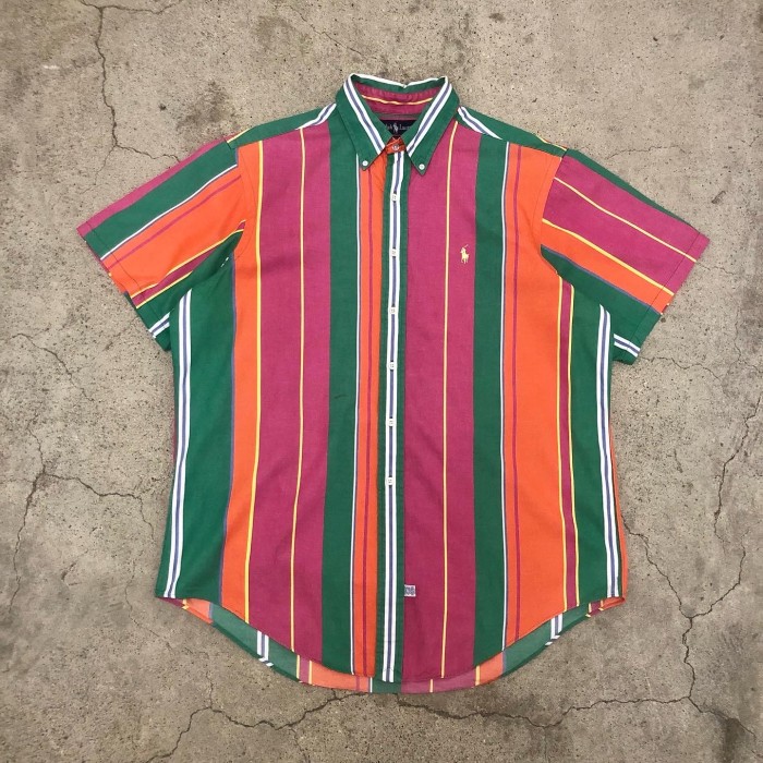 90s polo ralph lauren strip BD s/s shirt | Vintage.City ヴィンテージ 古着