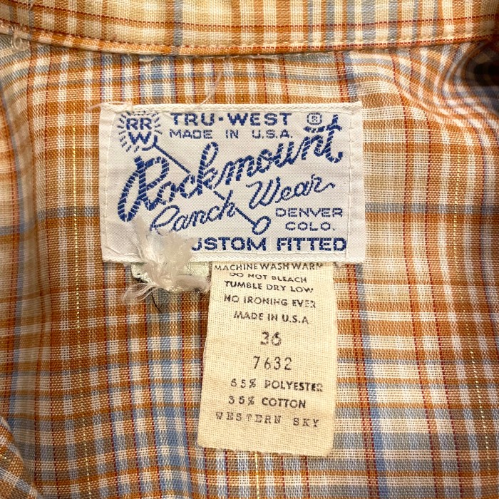 70s　Rockmount　ウエスタンシャツ　ロングスリーブ　USA製 | Vintage.City 빈티지숍, 빈티지 코디 정보