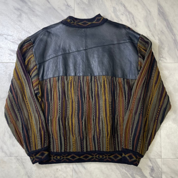 Vintage leather design 3d knit | Vintage.City 古着屋、古着コーデ情報を発信