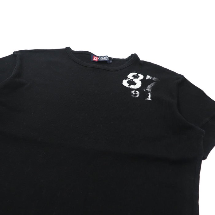 CHAPS サーマルTシャツ L ブラック コットン ナンバリングプリント | Vintage.City 古着屋、古着コーデ情報を発信