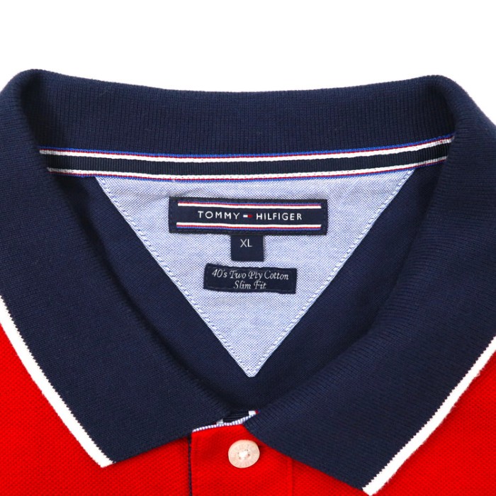 TOMMY HILFIGER ポロシャツ XL レッド コットン ロゴワッペン | Vintage.City 古着屋、古着コーデ情報を発信