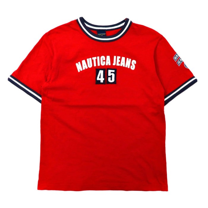 NAUTICA リンガーTシャツ M レッド コットン ロゴプリント 90s | Vintage.City 빈티지숍, 빈티지 코디 정보
