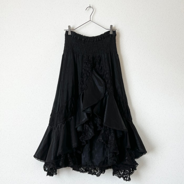 black lace volume skirt | Vintage.City 빈티지숍, 빈티지 코디 정보