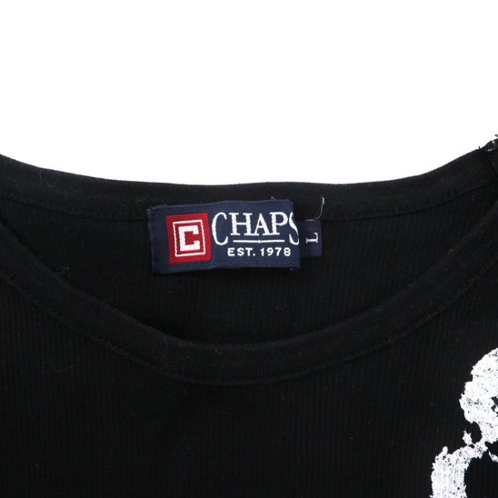 CHAPS サーマルTシャツ L ブラック コットン ナンバリングプリント | Vintage.City 古着屋、古着コーデ情報を発信
