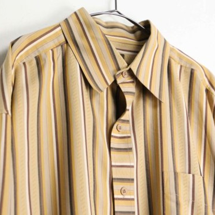 multi stripe pattern loose shirt | Vintage.City 古着屋、古着コーデ情報を発信