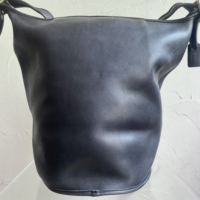 USA oldcoach black leather bucket bag | Vintage.City 古着屋、古着コーデ情報を発信