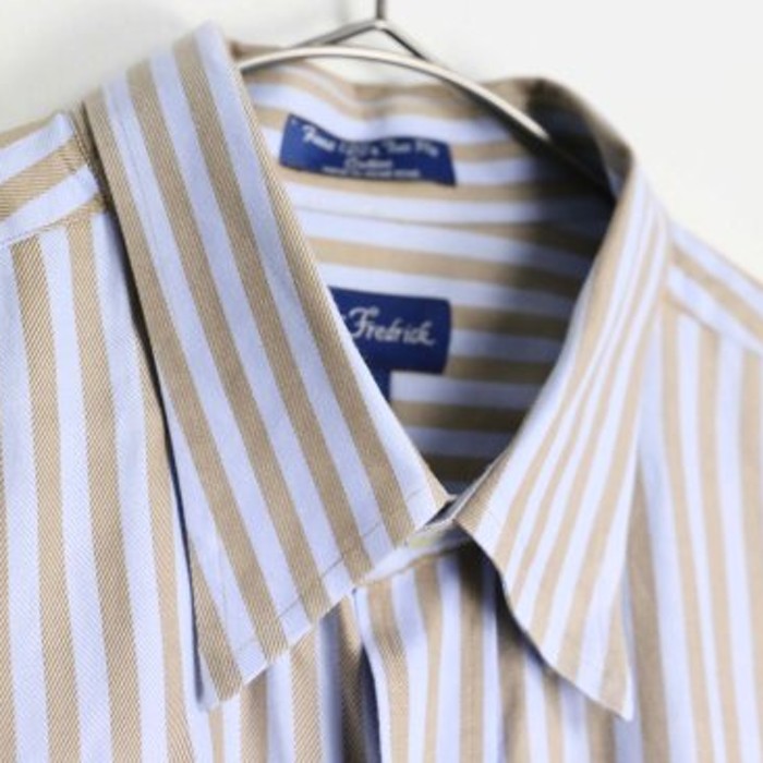 beige×light blue color stripe shirt | Vintage.City 빈티지숍, 빈티지 코디 정보
