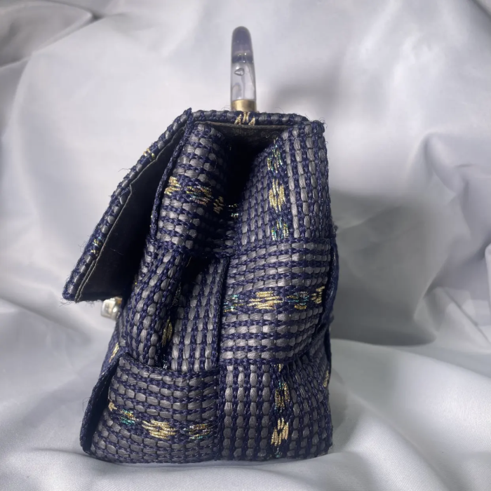 Made in Italy navy hand bag | Vintage.City 古着屋、古着コーデ情報を発信