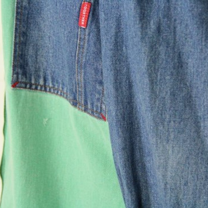 color panel switch denim shirt | Vintage.City 古着屋、古着コーデ情報を発信