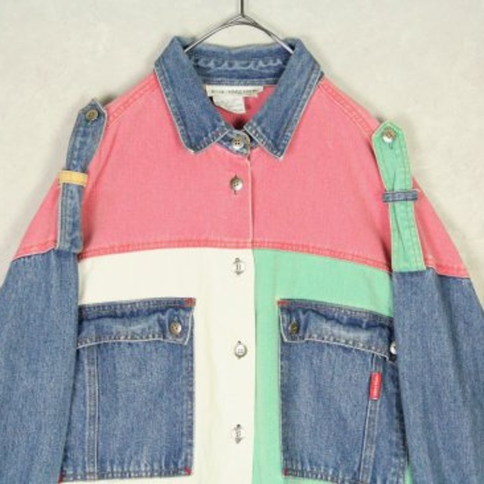 color panel switch denim shirt | Vintage.City 빈티지숍, 빈티지 코디 정보