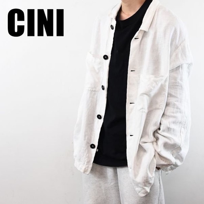 CINI VENEZIA メンズ ワーク ジャケット カバーオール ホワイト | Vintage.City 古着屋、古着コーデ情報を発信