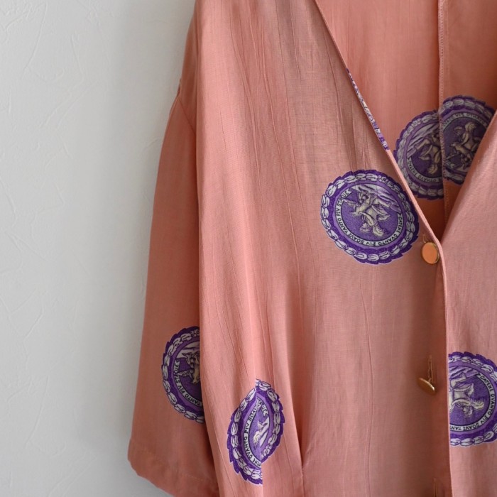 pink design blouse | Vintage.City 古着屋、古着コーデ情報を発信