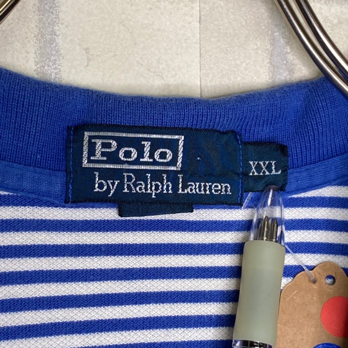 POLO RALPH LAUREN   半袖ポロシャツ　2XL   ボーダー　刺 | Vintage.City 빈티지숍, 빈티지 코디 정보