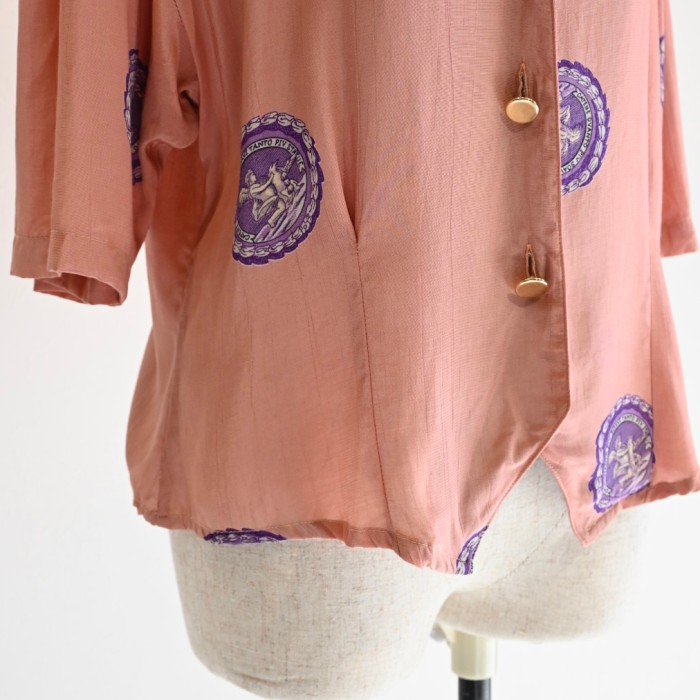 pink design blouse | Vintage.City 빈티지숍, 빈티지 코디 정보