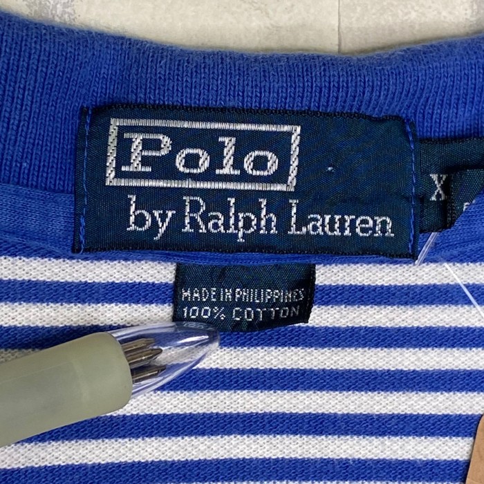 POLO RALPH LAUREN   半袖ポロシャツ　2XL   ボーダー　刺 | Vintage.City 古着屋、古着コーデ情報を発信