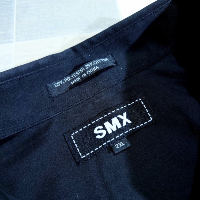 SMX コットン ポリエステル スモーカー プリント シャツ ブラック 2XL | Vintage.City 古着屋、古着コーデ情報を発信