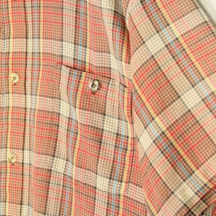grapefruit color check shape shirt | Vintage.City 빈티지숍, 빈티지 코디 정보