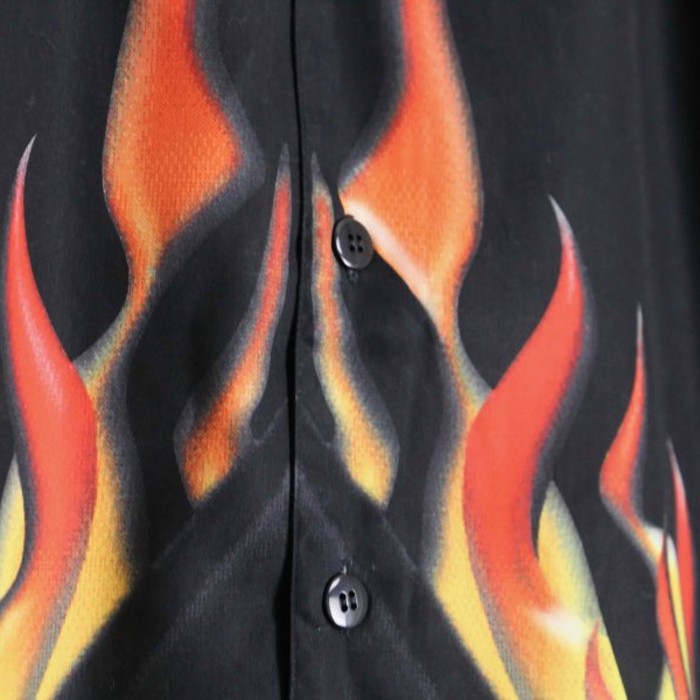 burning spade pattern black loose shirt | Vintage.City Vintage Shops, Vintage Fashion Trends