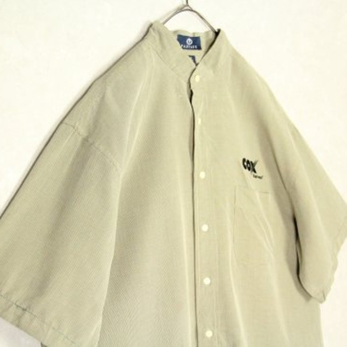 business company uniform no collar shirt | Vintage.City 古着屋、古着コーデ情報を発信
