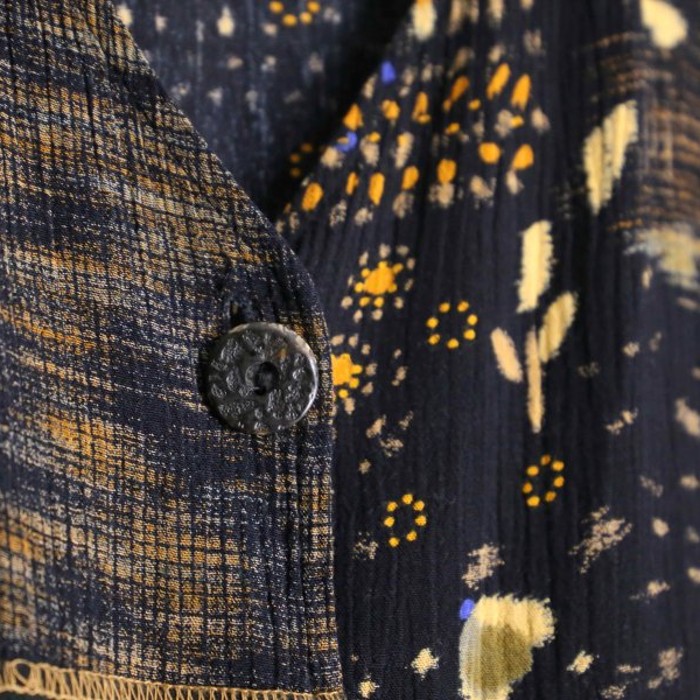 brown tone asymmetry flower designjacket | Vintage.City 古着屋、古着コーデ情報を発信