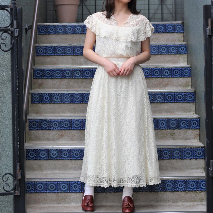 ガニーサックス　　アメリカ製　ウエディングドレス　ロングワンピース　衣装約34cm