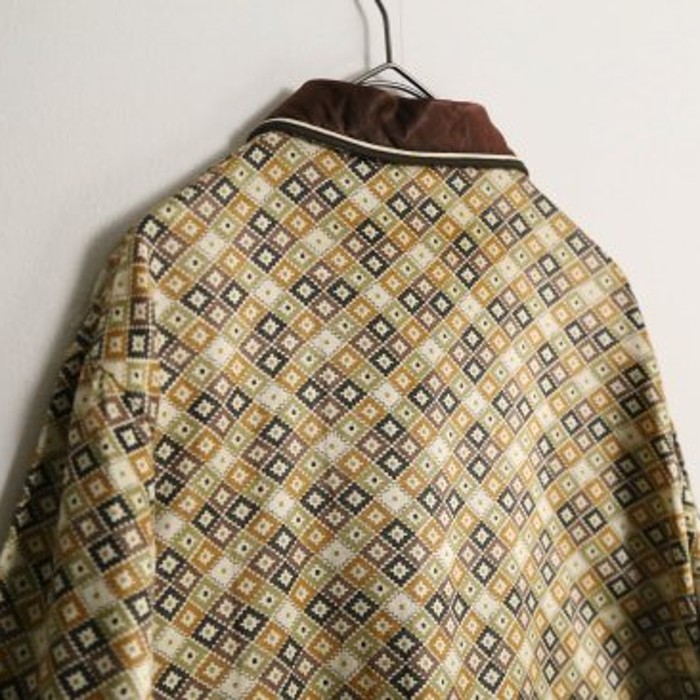 Shawl collar diamond shape pattern shirt | Vintage.City ヴィンテージ 古着