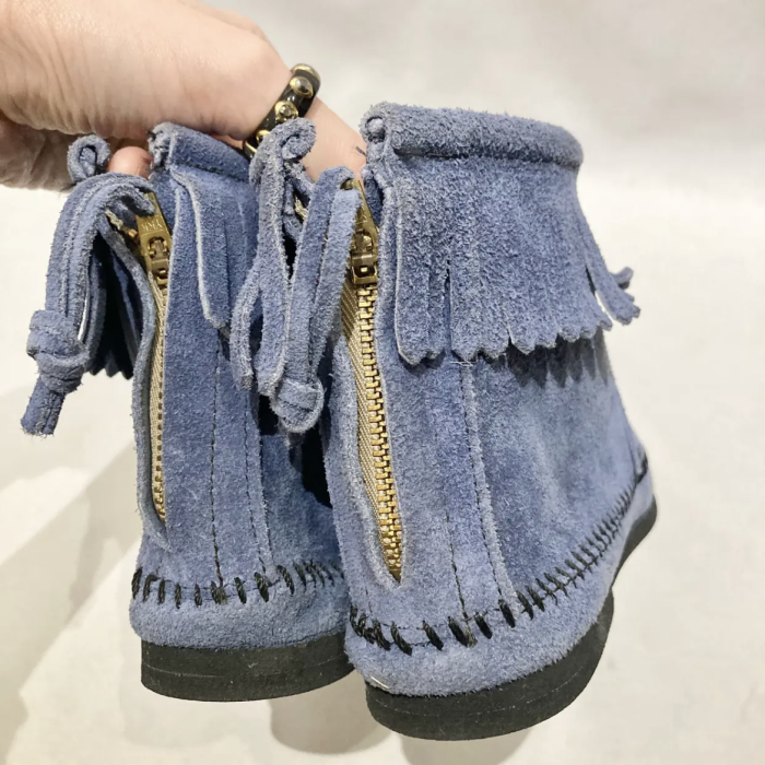 USA light blue suede moccasin short boot | Vintage.City 古着屋、古着コーデ情報を発信