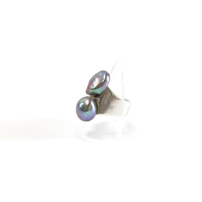 Mexican Silver925 Black Pearl SilverRing | Vintage.City 古着屋、古着コーデ情報を発信