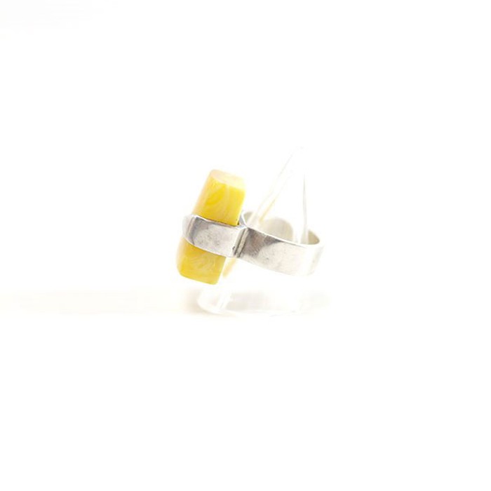 Silver925 Yellow Agate Design SilverRing | Vintage.City 古着屋、古着コーデ情報を発信