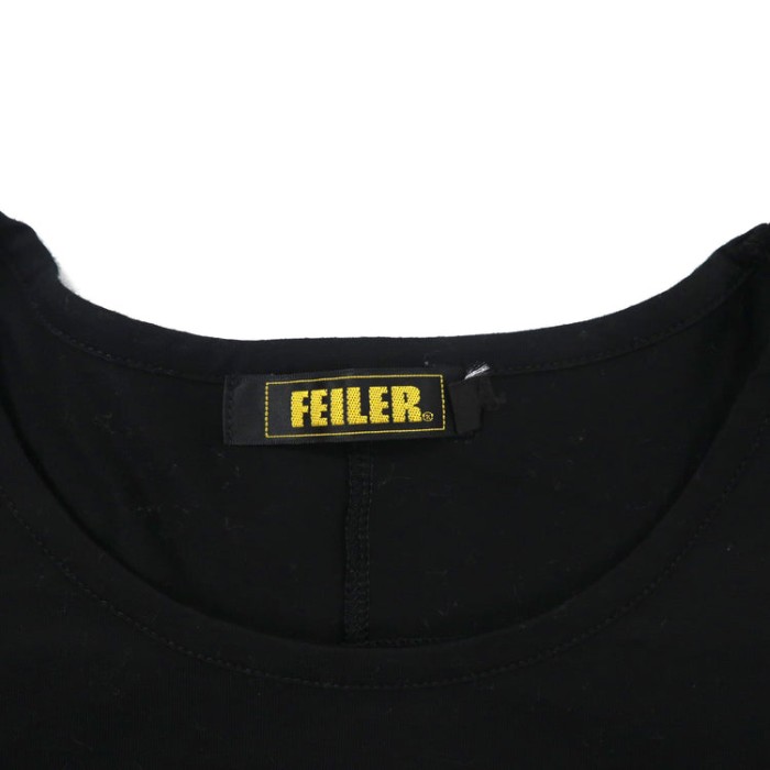 FEILER フラワー刺繍Tシャツ M ブラック コットン 日本製 | Vintage.City ヴィンテージ 古着
