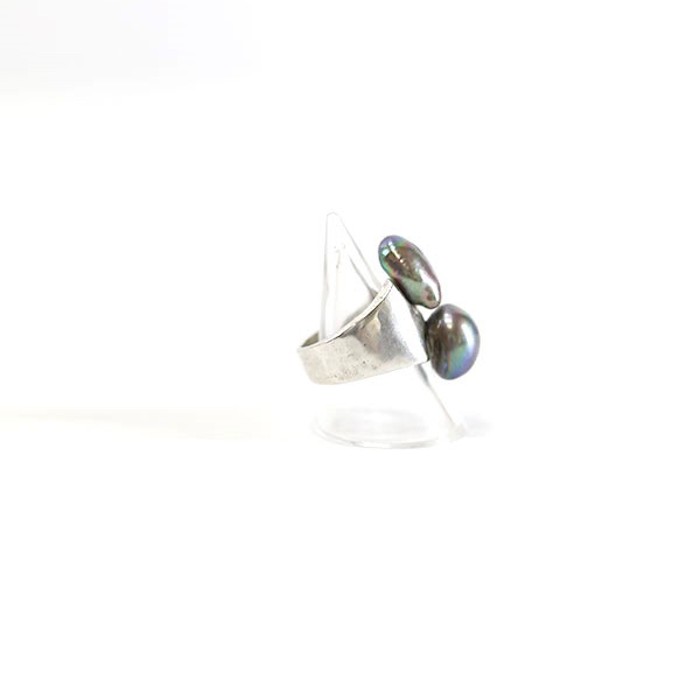 Mexican Silver925 Black Pearl SilverRing | Vintage.City 古着屋、古着コーデ情報を発信