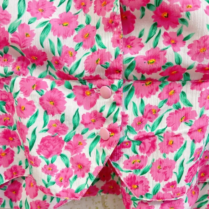 pink Flower frill blouse/2168 | Vintage.City 빈티지숍, 빈티지 코디 정보