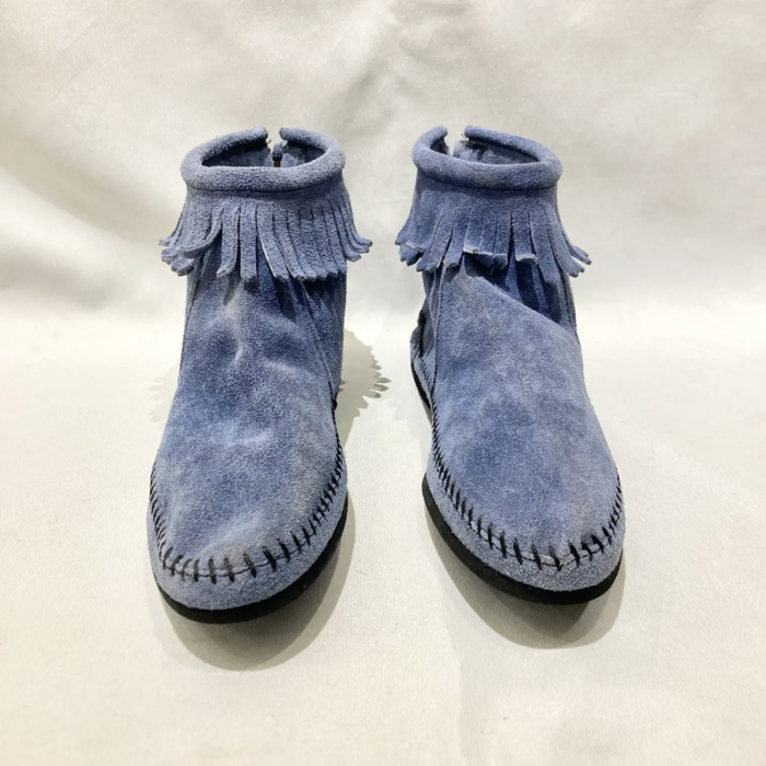 USA light blue suede moccasin short boot | Vintage.City Vintage Shops, Vintage Fashion Trends