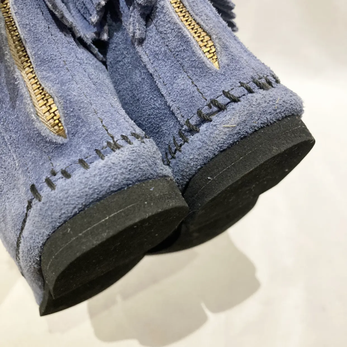USA light blue suede moccasin short boot | Vintage.City Vintage Shops, Vintage Fashion Trends
