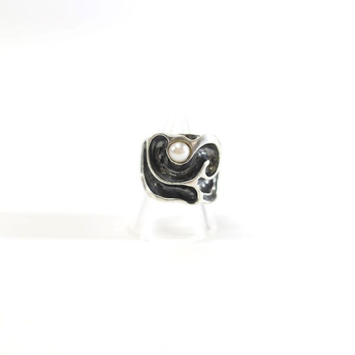 Silver Pearl Design Silver Ring Size 15号 | Vintage.City ヴィンテージ 古着