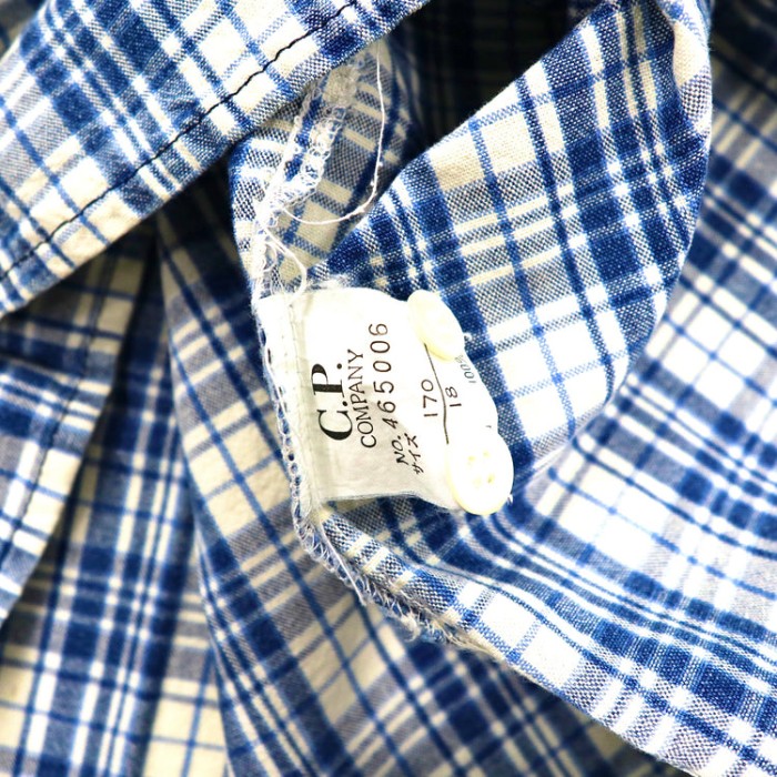 C.P.COMPANY 半袖オープンカラーシャツ 170 ブルー チェック | Vintage.City 古着屋、古着コーデ情報を発信