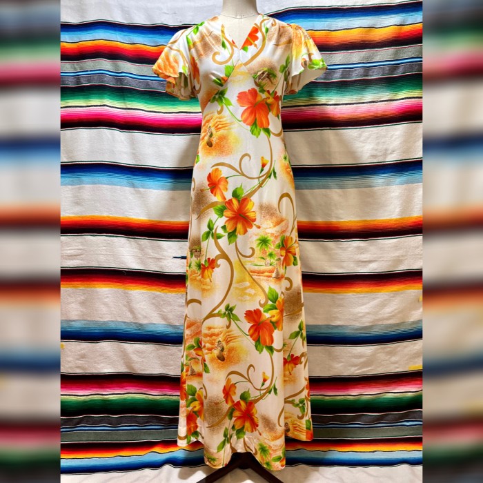 70’s Holo Holo アセテート/ナイロン ハワイアン ドレス | Vintage.City 빈티지숍, 빈티지 코디 정보