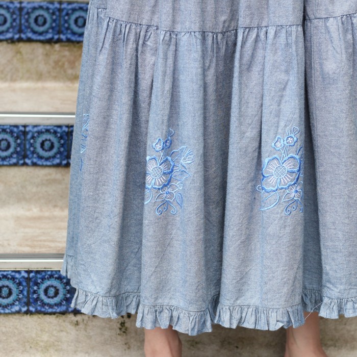 USA VINTAGEアメリカ古着お花刺繍デザインロングスカート | Vintage.City 빈티지숍, 빈티지 코디 정보