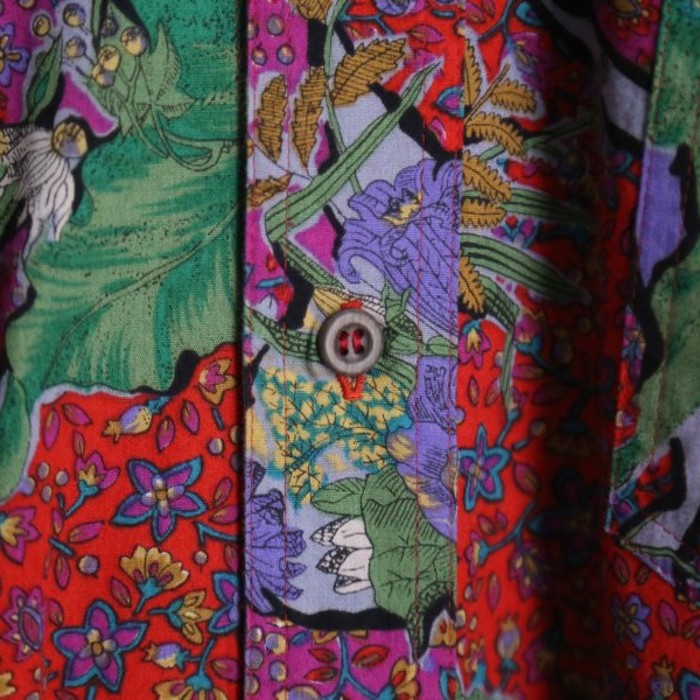 vivid color flower design shirt | Vintage.City 古着屋、古着コーデ情報を発信