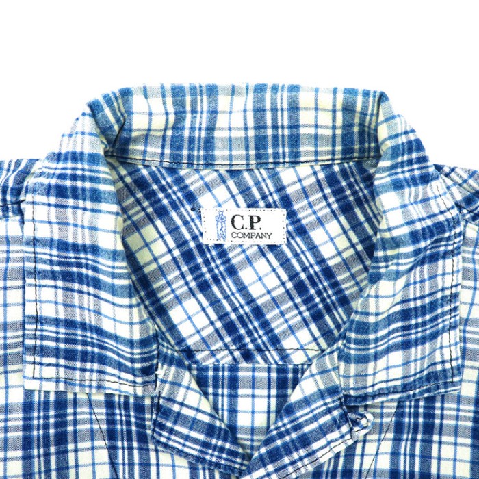 C.P.COMPANY 半袖オープンカラーシャツ 170 ブルー チェック | Vintage.City 古着屋、古着コーデ情報を発信